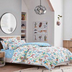 elise: 100% Cotton 930TC Children Light Comforter + 2 Pillow Case Set - Rabbit Garden